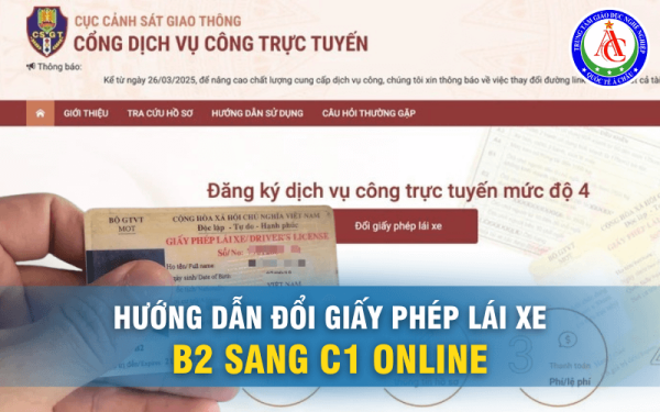 hướng dẫn đổi bằng b2 sang c1 online