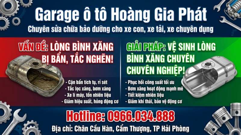 vệ sinh bình xăng xe ô tô