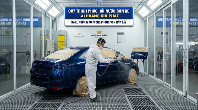 phun trong phòng hấp sấy