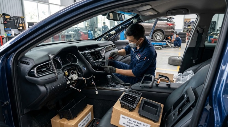 thay thế các phần nhựa bên trong nội thất